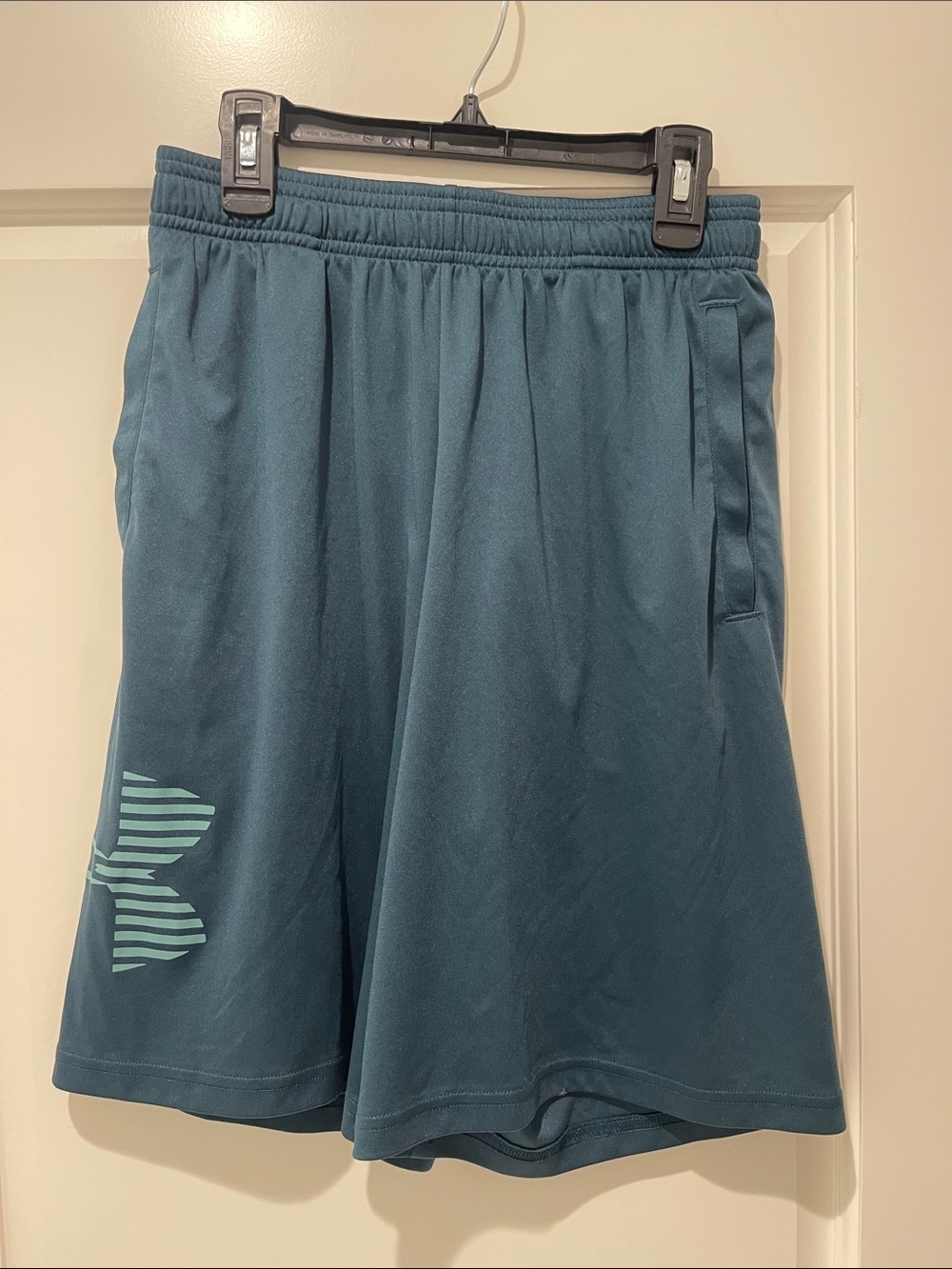 Under Armour Green Men's Athletic Shorts with Mint Logo